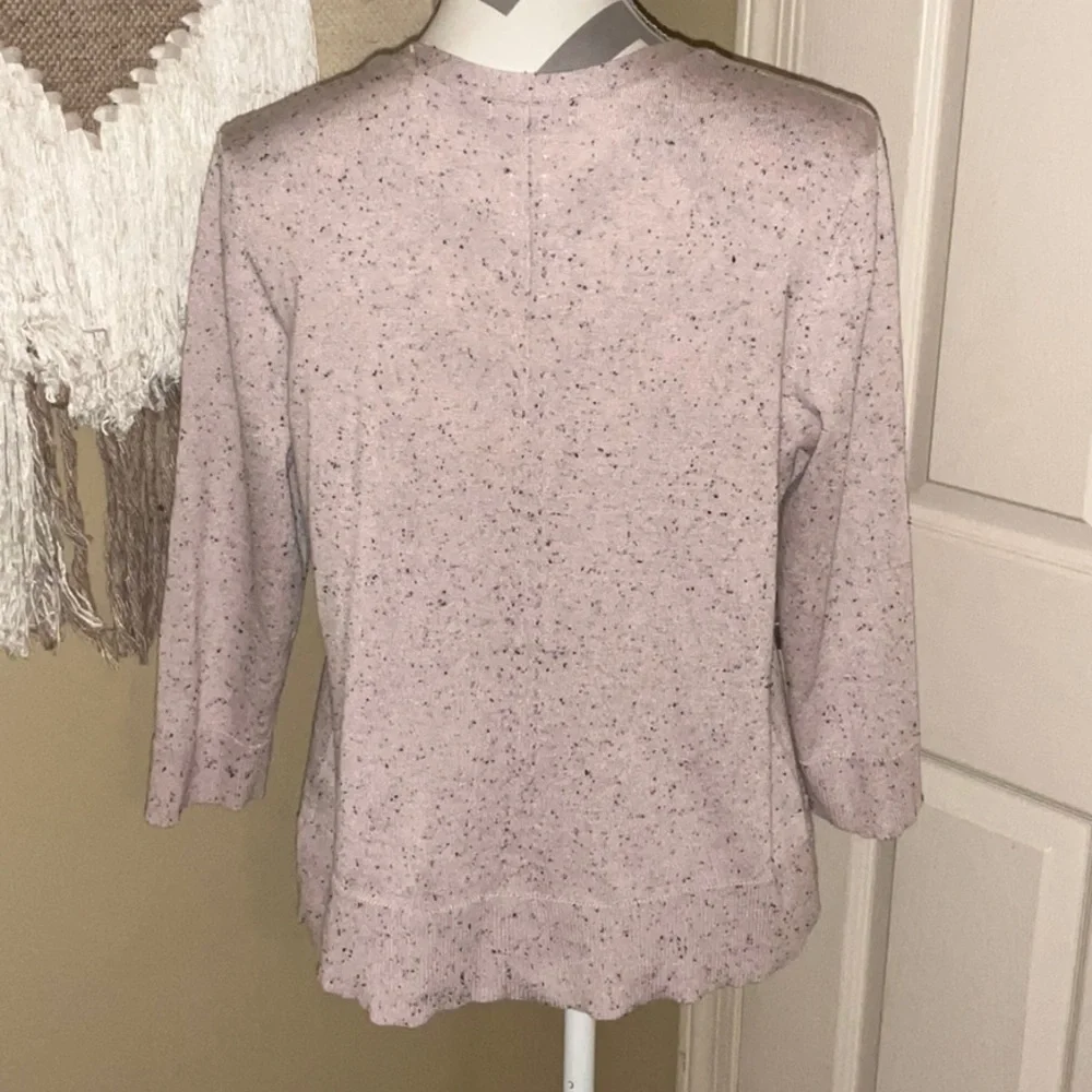 Pink Open Front Cardigan with Black Flecks by Verve Ami - Size Medium - Picture 6 of 10